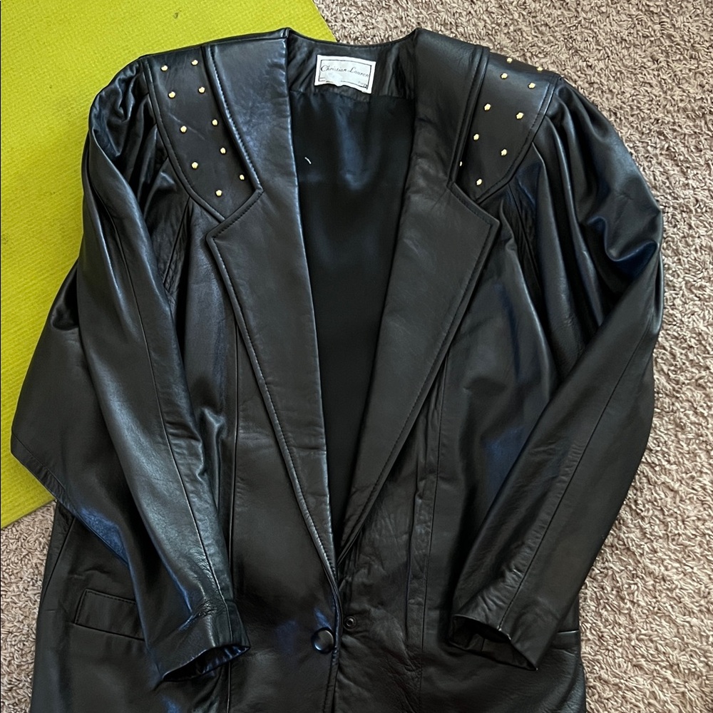 Black Leather Studded Jacket